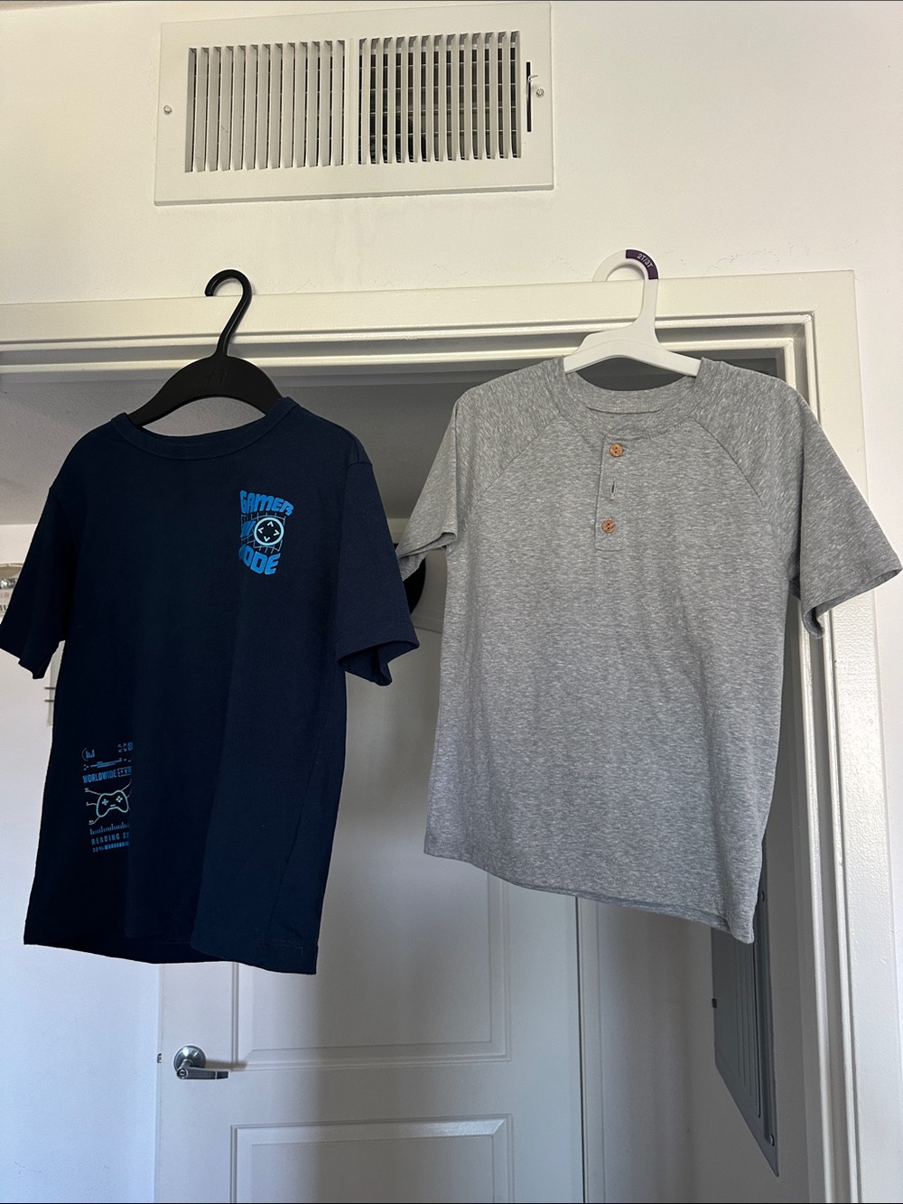 wonder nation Navy Graphic Tee & Gray Henley Short Sleeve Set